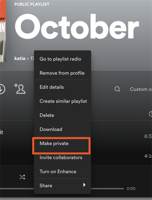 Spotify Playlist Make Private