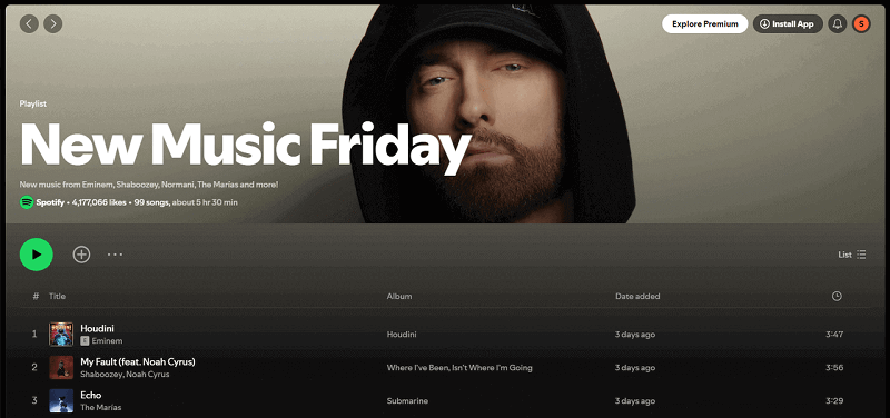 Spotify Playlist New Music Firday