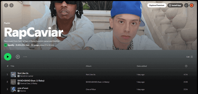 Spotify Playlist RapCaviar