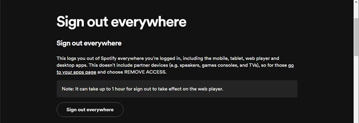 Spotify Sign Out Everywhere