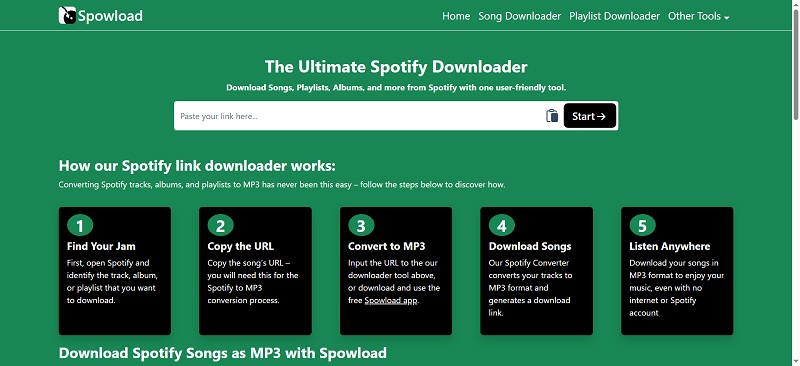 Spowload Spotify Downloader Interface