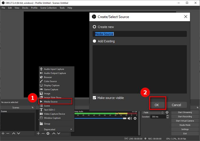 Add Spotify Songs to OBS via Streaming