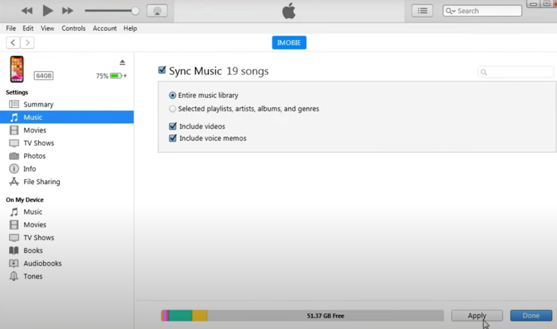 Sync Music Files on iPhone