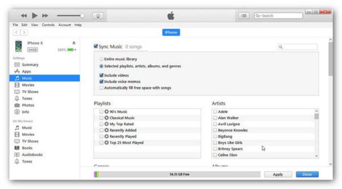 Sync Music to Apple Device