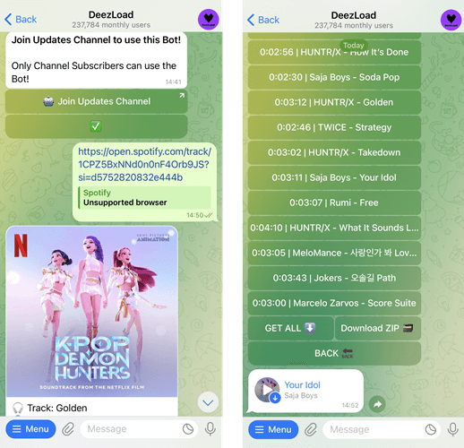 Bot DeezLoad w Telegramie