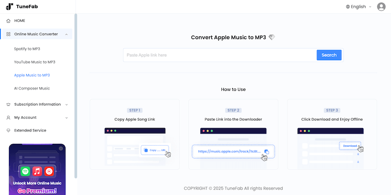 TuneFab Online Apple Music Downloader