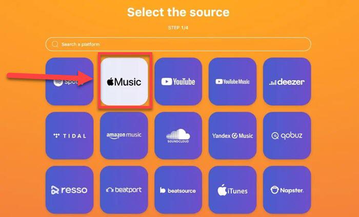 Select Apple Music as Source