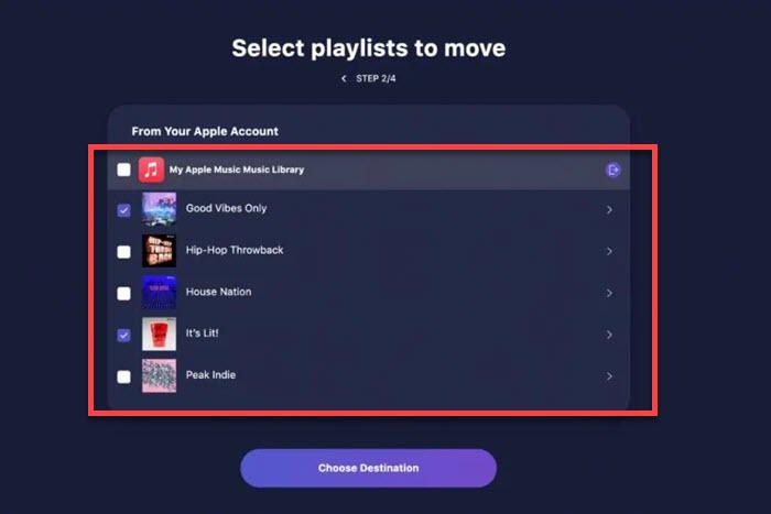 Transfer Apple Music Playlist or Library
