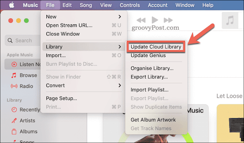 Zaktualizuj bibliotekę Cloud Apple Music