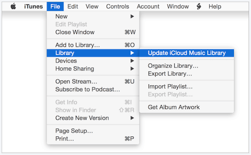 Zaktualizuj bibliotekę muzyczną iCloud