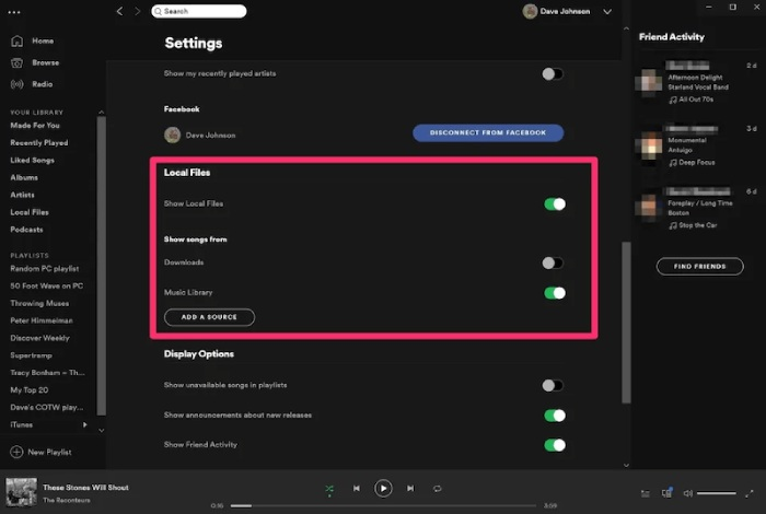 Carica file MP3 di Spotify